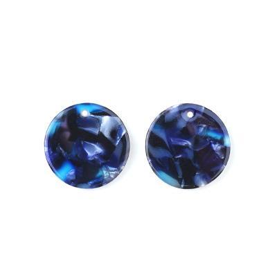 18mm Blue Acetate Coin Charm - Goody Beads
