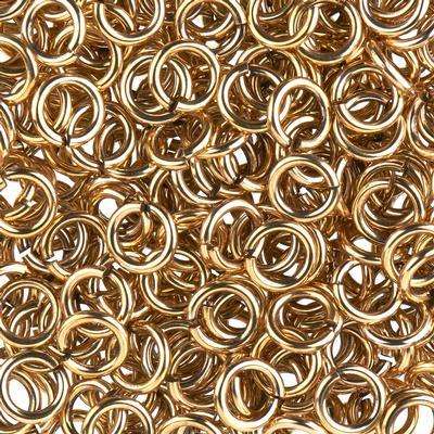 7mm Antique Gold Plated 16 Gauge Round Jump Rings - Goody Beads