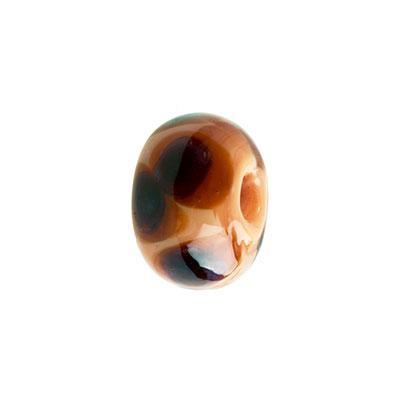 12mm Tan with Purple Dots Glass Lampwork Beads - Goody Beads