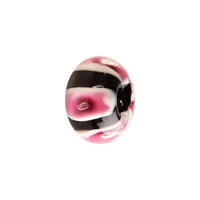 12mm Black with Pink Dots Glass Lampwork Beads - Goody Beads