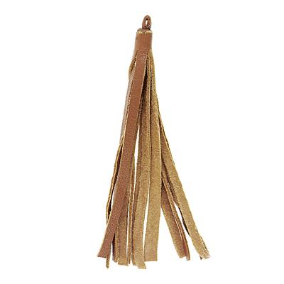 8cm Small Saddle Brown Nappa Leather Tassel - Goody Beads