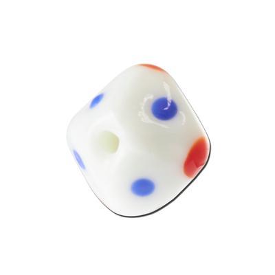 16mm Red, white and Blue Lampwork Glass Beads - Goody Beads