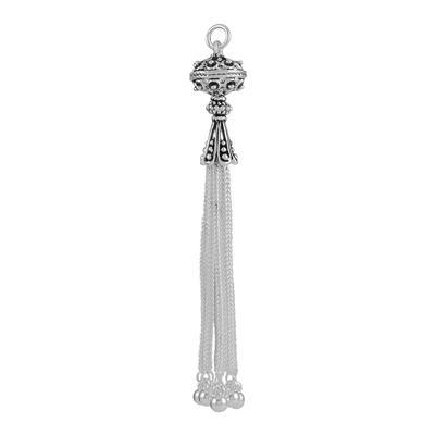 3 Inch Rhodium Plated Fancy Tassel - Goody Beads