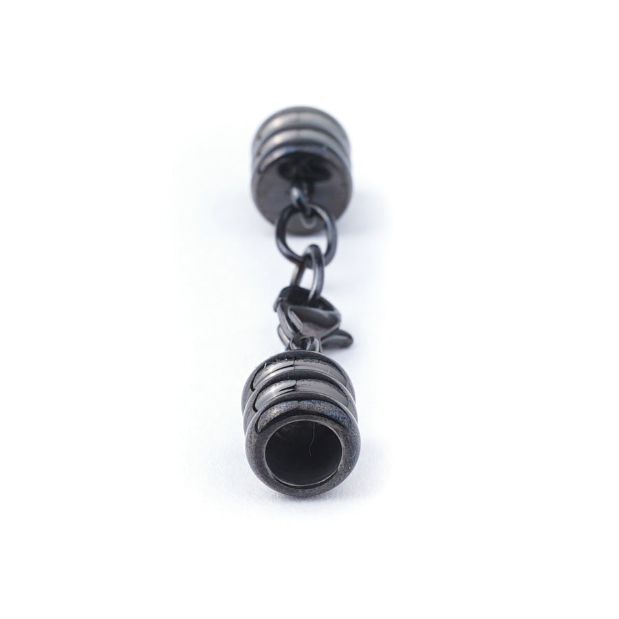 5.5mm Gun Metal Finish Stainless Steel Glu-N-Go End Caps - Goody Beads