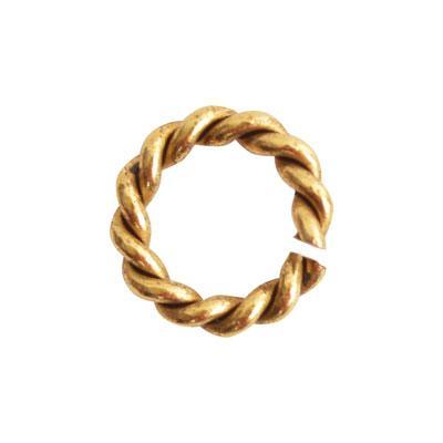 7mm Antique Gold Mini Rope Jumpring by Nunn Design - Goody Beads