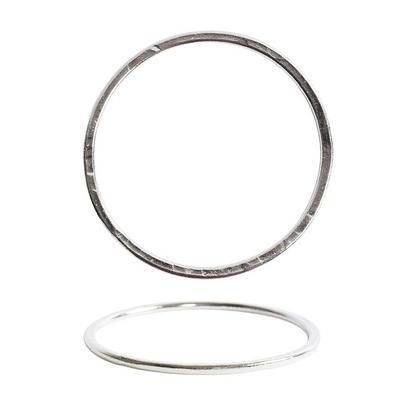 50mm Bright .999 Fine Silver Plated Flat Grande Hoop by Nunn Designs - Goody Beads