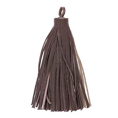 8.5cm Large Red Brown Nappa Leather Tassel - Goody Beads