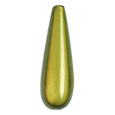 30mm Tear Drop Olive Green Miracle Bead - Goody Beads