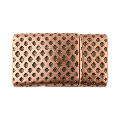 Antique Copper Mesh Print Magnetic Clasp for Flat Leather