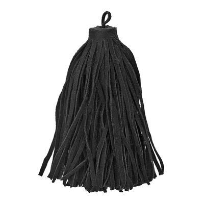 8.5cm Large Black Suede Leather Tassel - Goody Beads