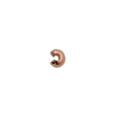 3mm Copper Plate Crimp Bead Covers - Goody Beads