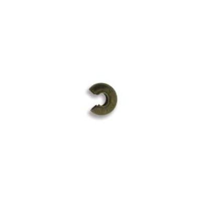 3mm Antique Brass Plate Crimp Bead Covers - Goody Beads