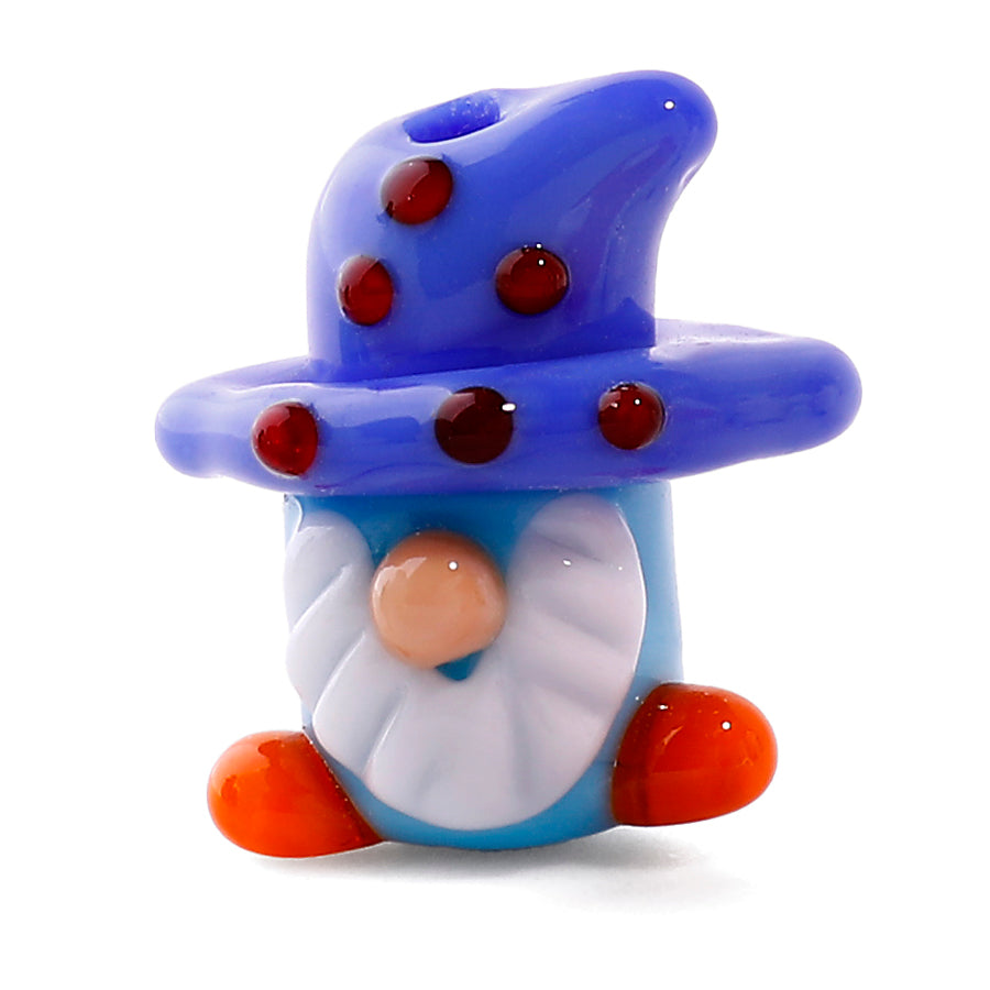 22x18mm Jaunty Top Hat Garden Gnome Lampwork Bead