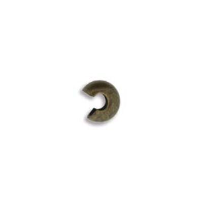 4mm Antique Brass Plate Crimp Bead Covers - Goody Beads