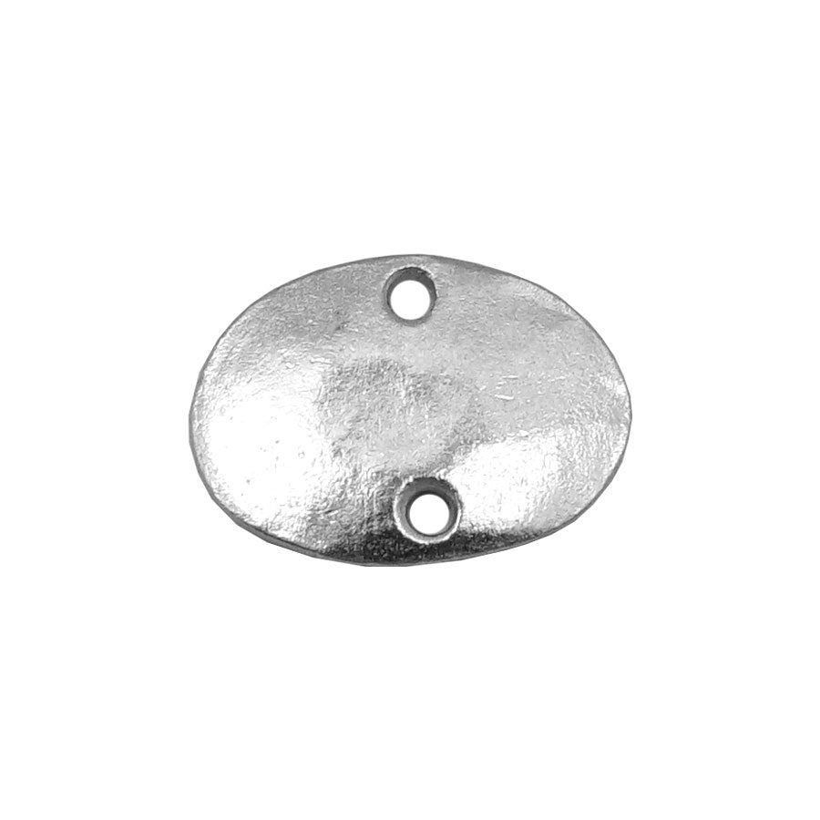 12x17mm Satin Silver Oval Connector - Goody Beads