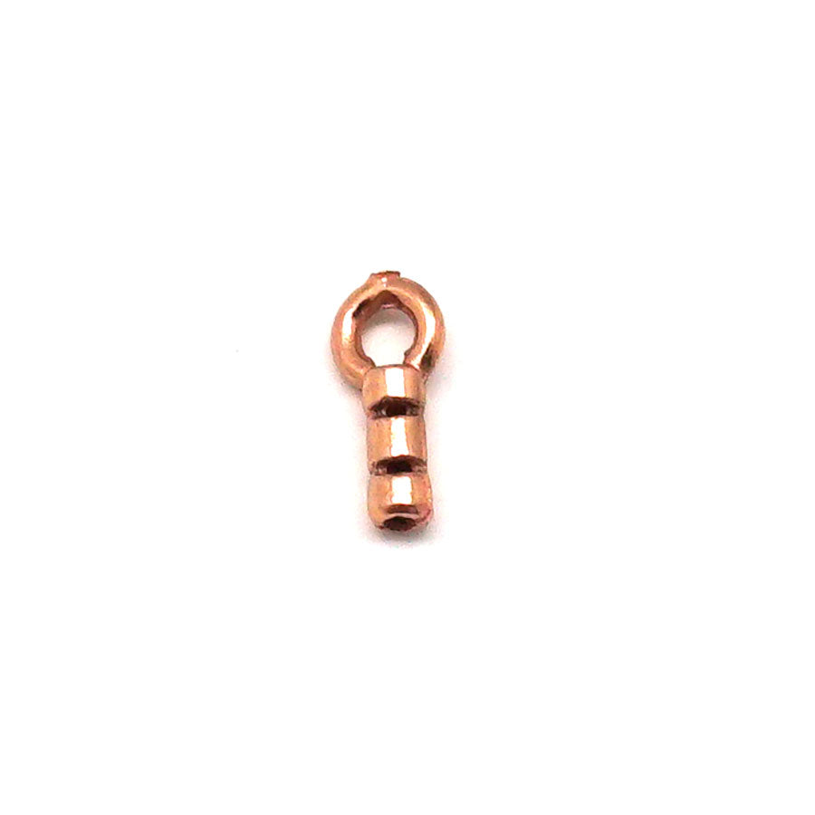 5x2mm Copper Plated Brass Crimp End with Loop - 10 Pack - Goody Beads