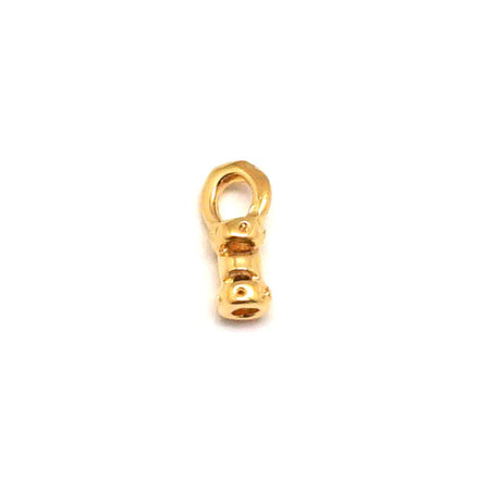 4x2mm Gold Plated Brass Crimp End with Loop - 10 Pack - Goody Beads