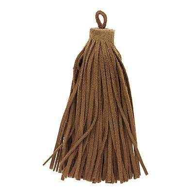 8.5cm Large Camel Suede Leather Tassel - Goody Beads