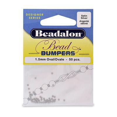 1.5mm Satin Silver Rondelle Bead Bumpers from Beadalon - Goody Beads