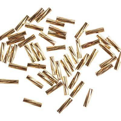 5mm Liquid Gold Twisted Tube Beads - Goody Beads