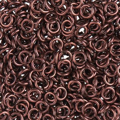 5mm Antique Copper Plated 21 Gauge Round Jump Rings - Goody Beads