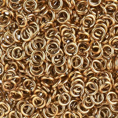 5mm Antique Gold Plated 18 Gauge Round Jump Rings - Goody Beads