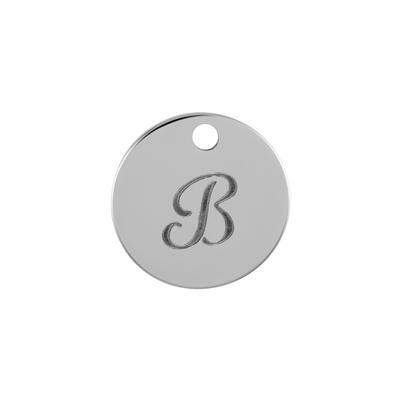 13mm Silver Alphabet Letter Charm - B - Goody Beads