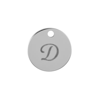 13mm Silver Alphabet Letter Charm - D - Goody Beads