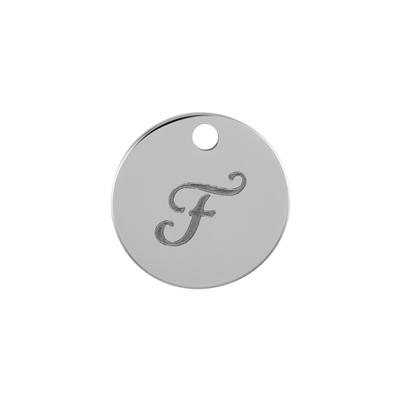 13mm Silver Alphabet Letter Charm - F - Goody Beads