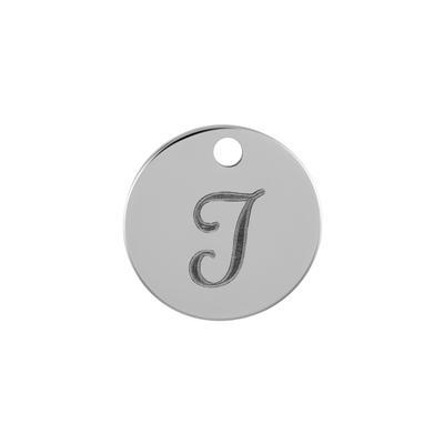 13mm Silver Alphabet Letter Charm - I - Goody Beads