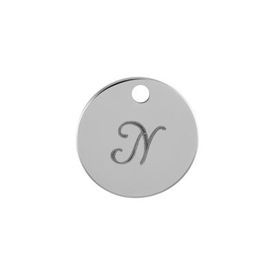 13mm Silver Alphabet Letter Charm - N - Goody Beads