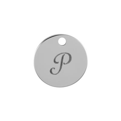 13mm Silver Alphabet Letter Charm - P - Goody Beads