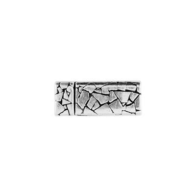 5mm Antique Silver Abstract Magnetic Clasp for Flat Leather - Goody Beads