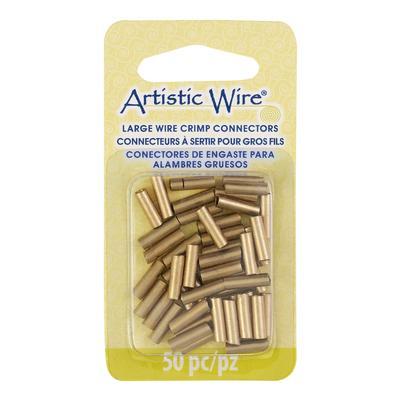 2.2mm Brass Color Artistic Wire Large Wire Crimp Connectors - Goody Beads