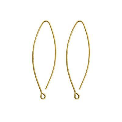 44mm Antique Gold Small Open Oval Ear Wires by Nunn Design - Goody Beads