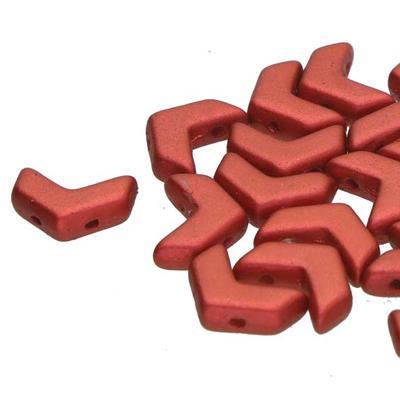 4x10mm Chalk Lava Red Chevron Duo Czech Glass Beads - Goody Beads