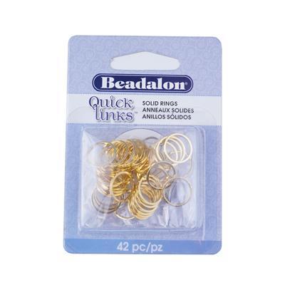 12mm Gold Color Round Solid Quick Links Rings from Beadalon - Goody Beads