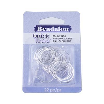 20mm Silver Plated Round Solid Quick Links Rings from Beadalon - Goody Beads