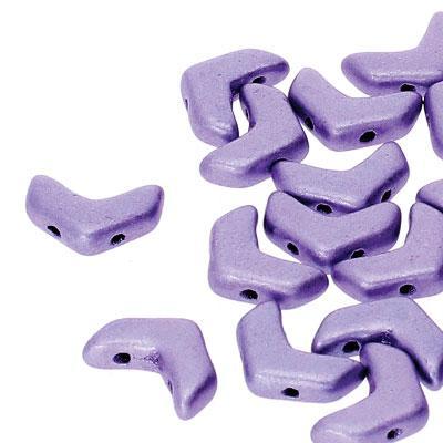 4x10mm Jet Suede Purple Chevron Duo Czech Glass Beads - Goody Beads