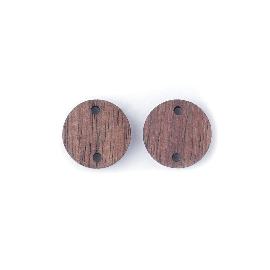 13mm Round Walnut Wood Connector Set - Goody Beads