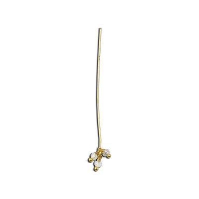 2 Inch Gold Plated Bali Style Headpin with 3mm Crystals - Goody Beads