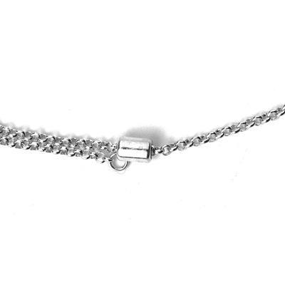 Rhodium Plated Adjustable Rollo Chain Necklace Double Slide Clasp - Goody Beads
