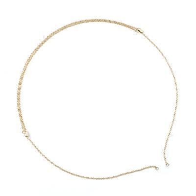 Gold Plated Adjustable Rollo Chain Necklace Double Slide Clasp