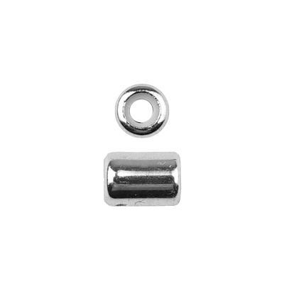4x5mm Rhodium Plated Slide on Clasp with Hole for Jump Ring - Goody Beads