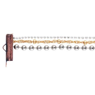 20mm Medium Bright Gold Slide End Tube - 2 Pack - Goody Beads