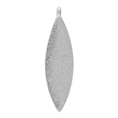 40mm Brushed Silver Oval Drop Charm - Goody Beads