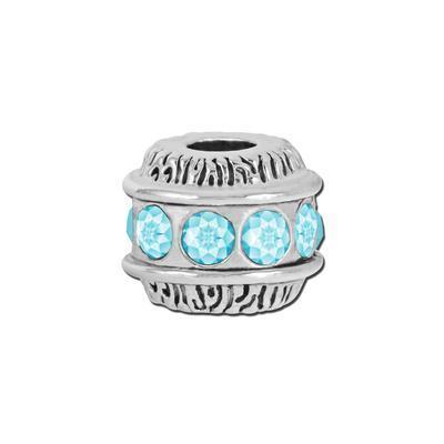 Petite Blue Zircon Birthstone Barrel Bead - Interchangeable - Goody Beads