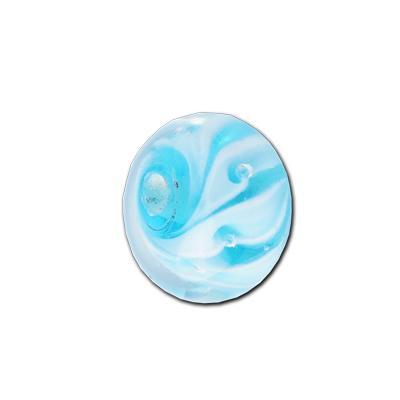 13mm Turquoise and White Swirls Rondelle Glass Beads - Goody Beads