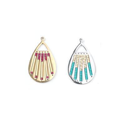37mm Gold-Plated Stainless Steel Beadable Teardrop Pendant - Goody Beads