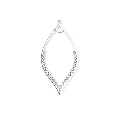 50mm Silver-Plated Stainless Steel Beadable Oval Pendant - Goody Beads